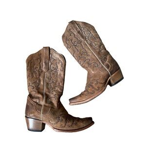 J. B. Dillon Women’s Cowboy Coastal Boots size 9 B Brown Studded